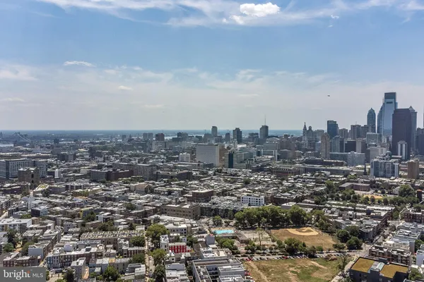 an aerial view of a city