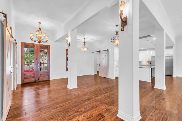 a view interior of the house and wooden floor