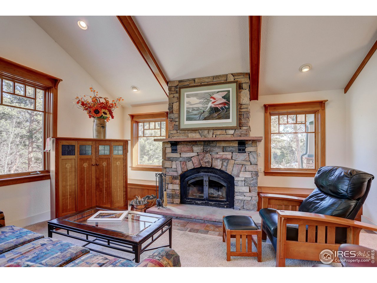 245 Coughlin Meadows Road Boulder, CO 80302 - Photo 12 of 40 GREAT ROOM FIREPLACE