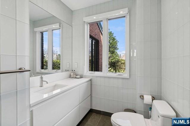 532 Winthrop Road Teaneck, NJ 07666 - Photo 10 of 42 a bathroom with a toilet sink and mirror