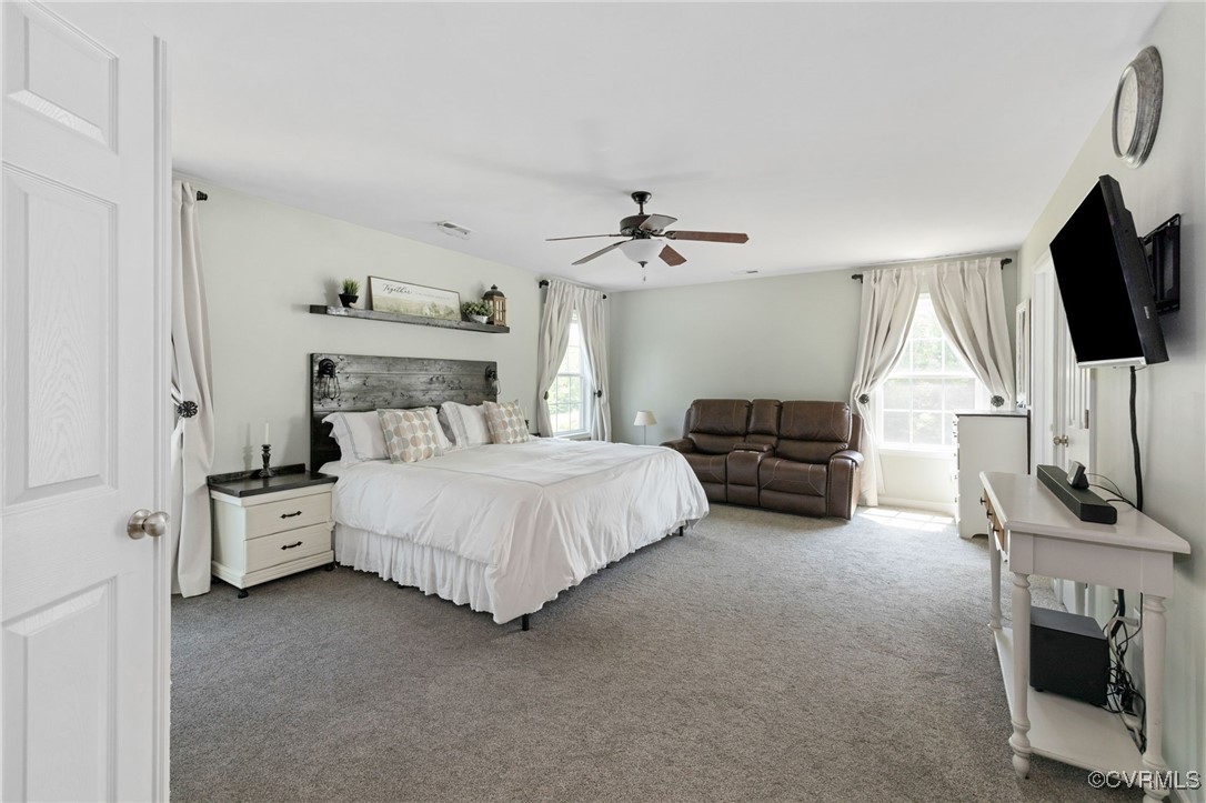 14300 Wallingham Loop Midlothian, VA 23114 - Photo 34 of 50 a bedroom with a bed flat screen tv and a fireplace