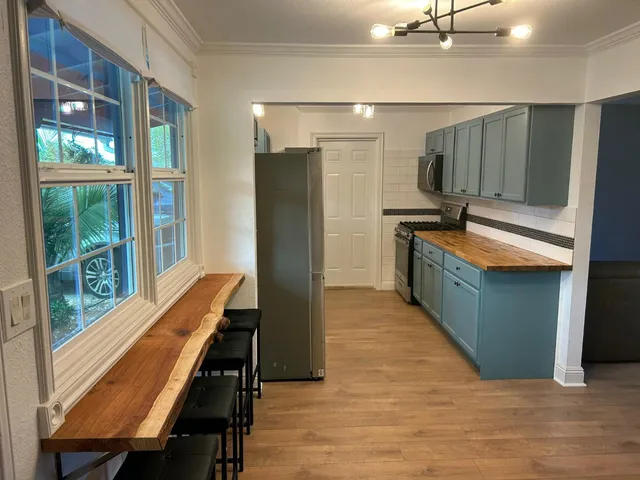 a close view of sink and microwave