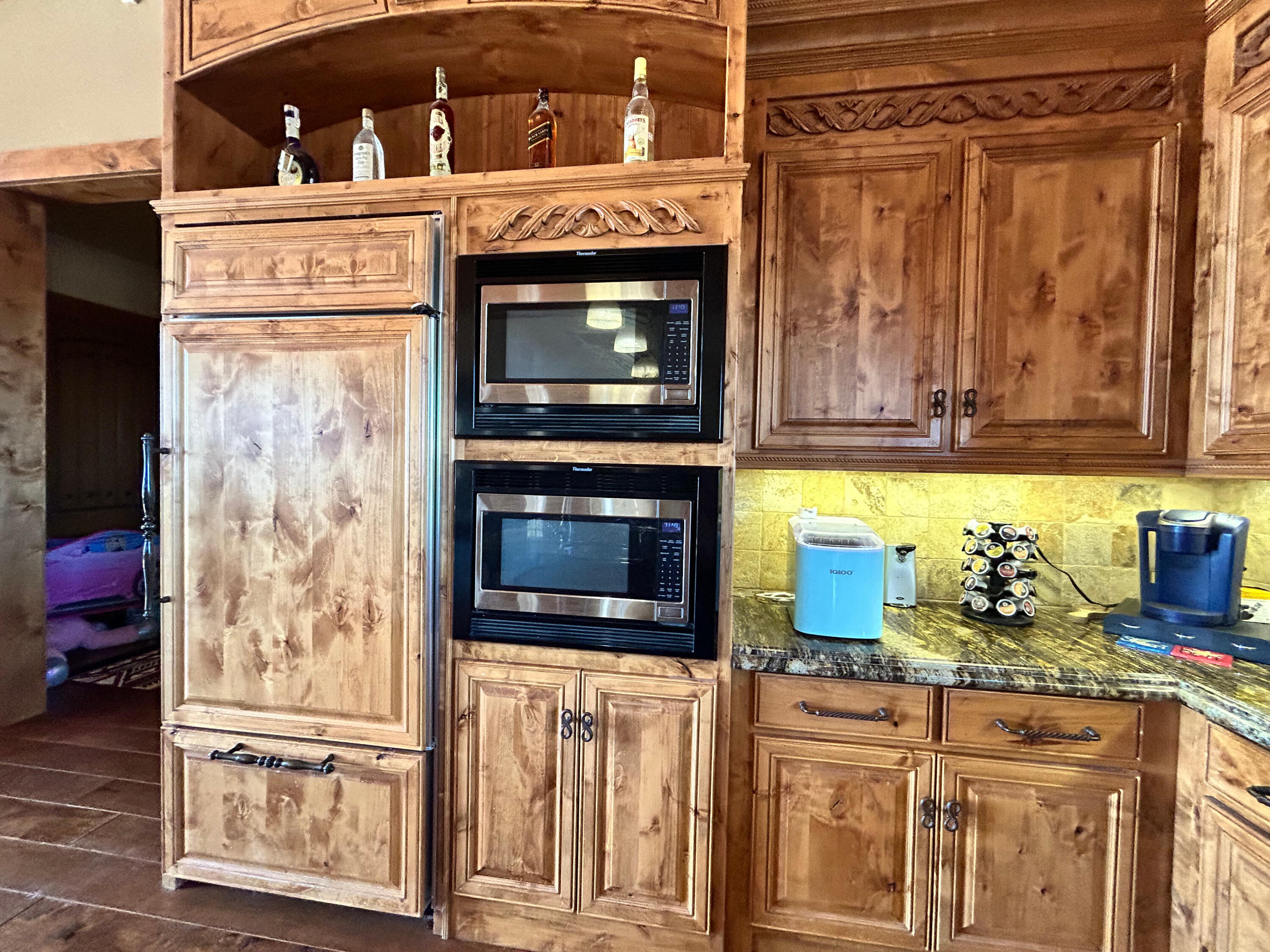 553-185 Punkin Center Road Bieber, CA 96009 - Photo 42 of 57 a kitchen with stainless steel appliances granite countertop a stove and a refrigerator