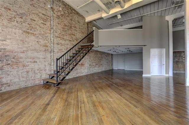 a view of entryway with wooden floor