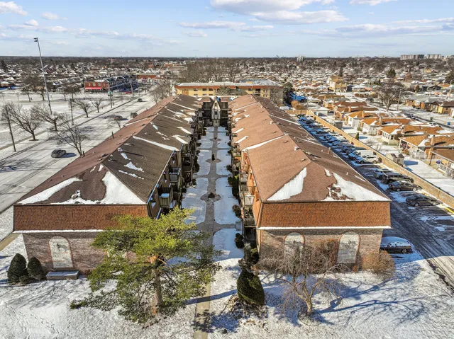 an aerial view of a city