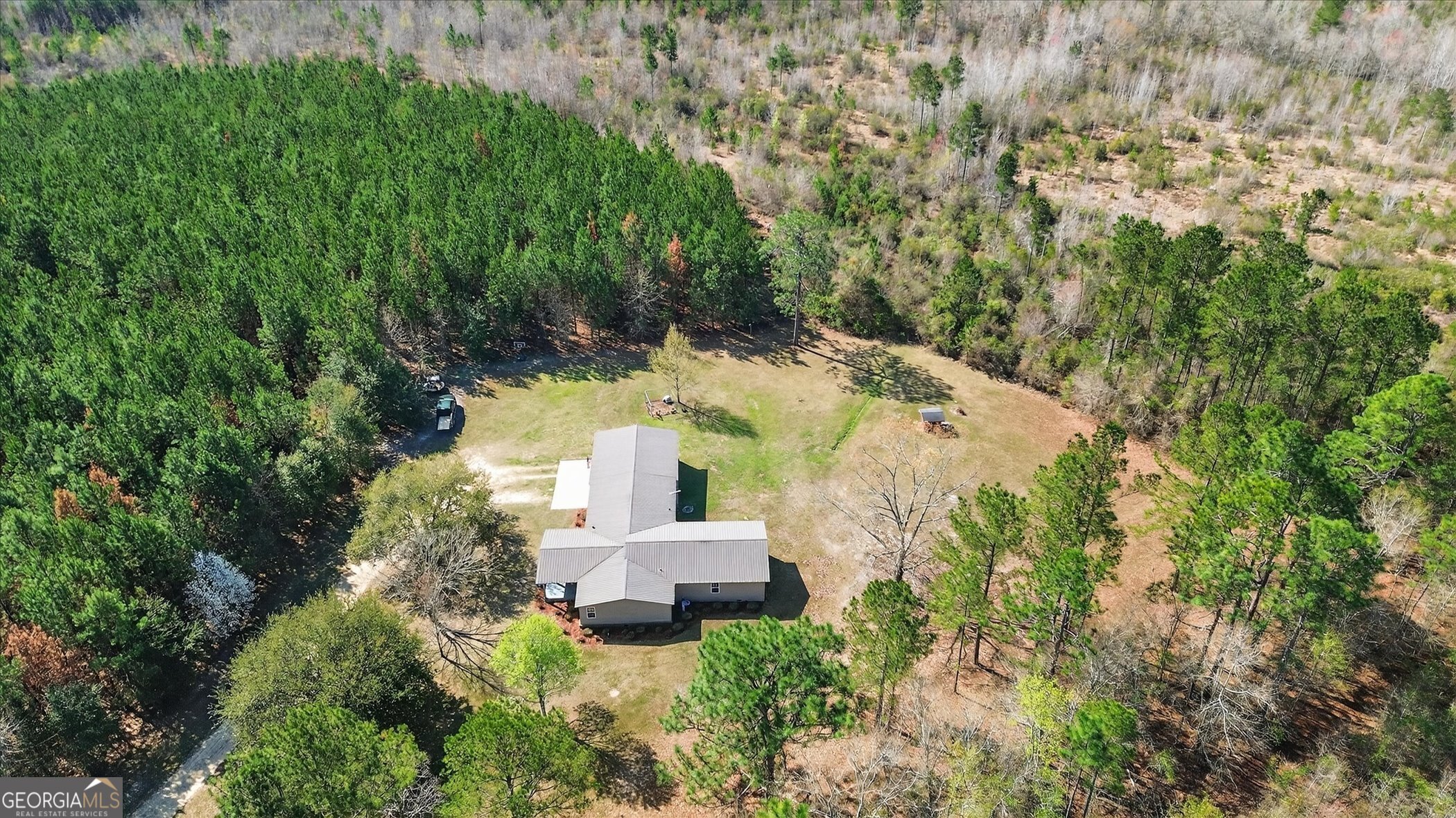 395 Winchester Road Sylvania, GA 30467 - Photo 52 of 60 an aerial view of a house with a yard