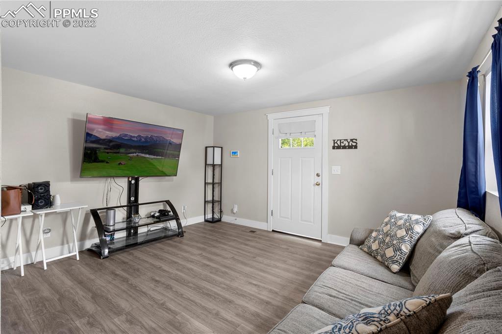 738 Harrison Place Colorado Springs, CO 80905 - Photo 19 of 25 a bedroom with furniture and a flat screen tv