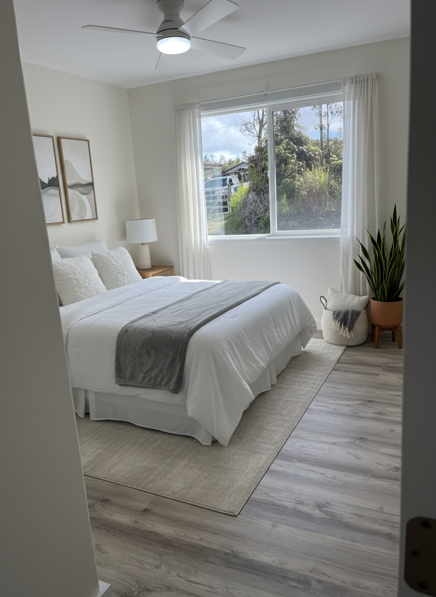 11-3234 Volcano Road Volcano, HI 96785 - Photo 12 of 24 a bedroom with a large bed and a window