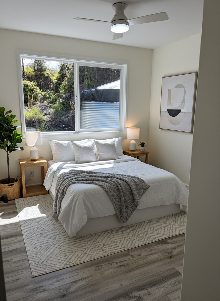 11-3234 Volcano Road Volcano, HI 96785 - Photo 14 of 24 a bedroom with a large bed and a window