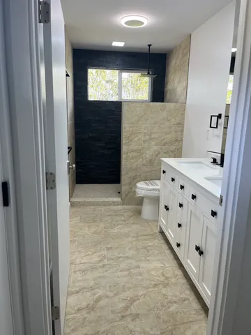a bathroom with a shower