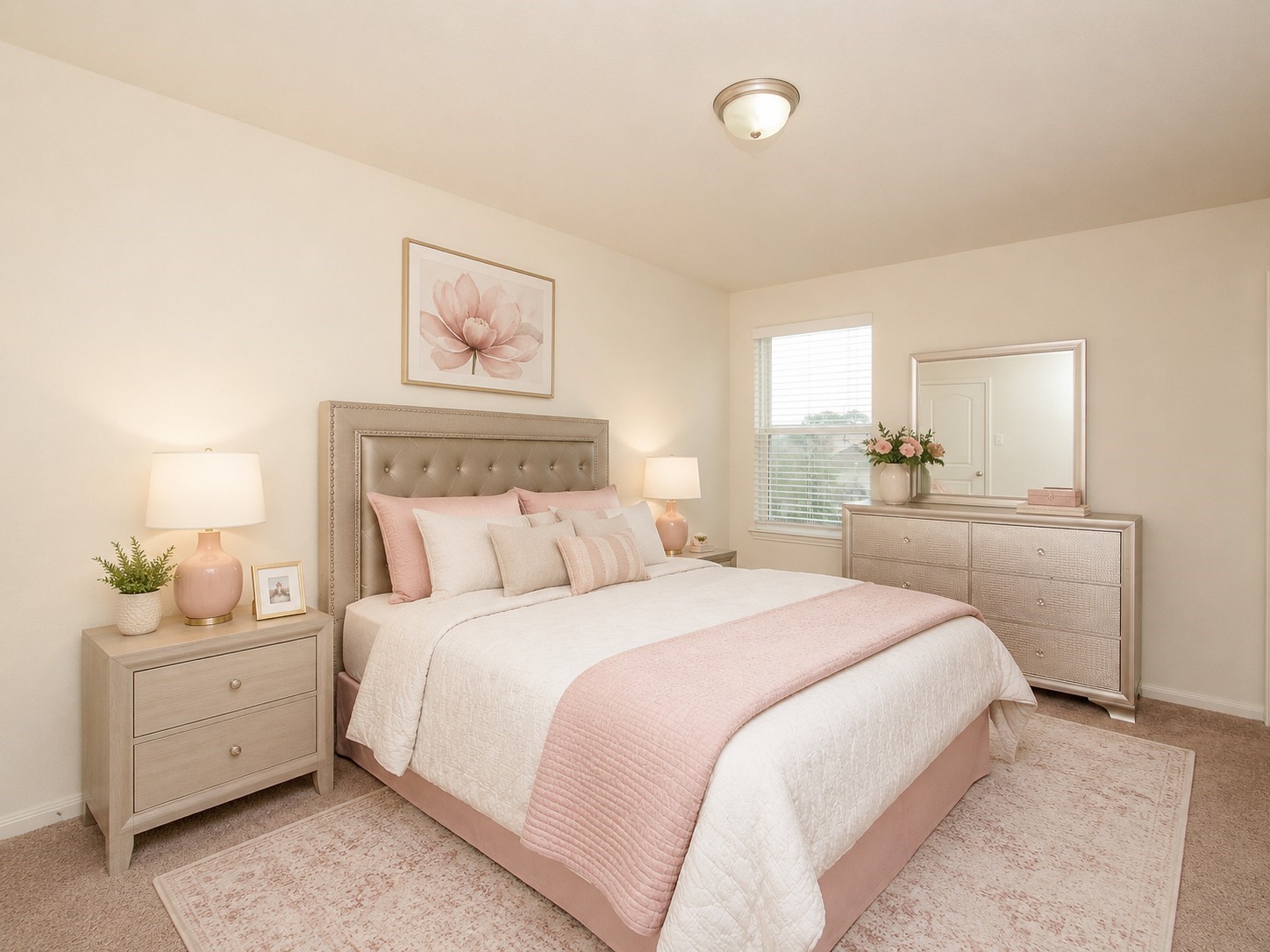 1322 Emerald Stone Drive Rosharon, TX 77583 - Photo 22 of 23 a bedroom with a bed and a chandelier