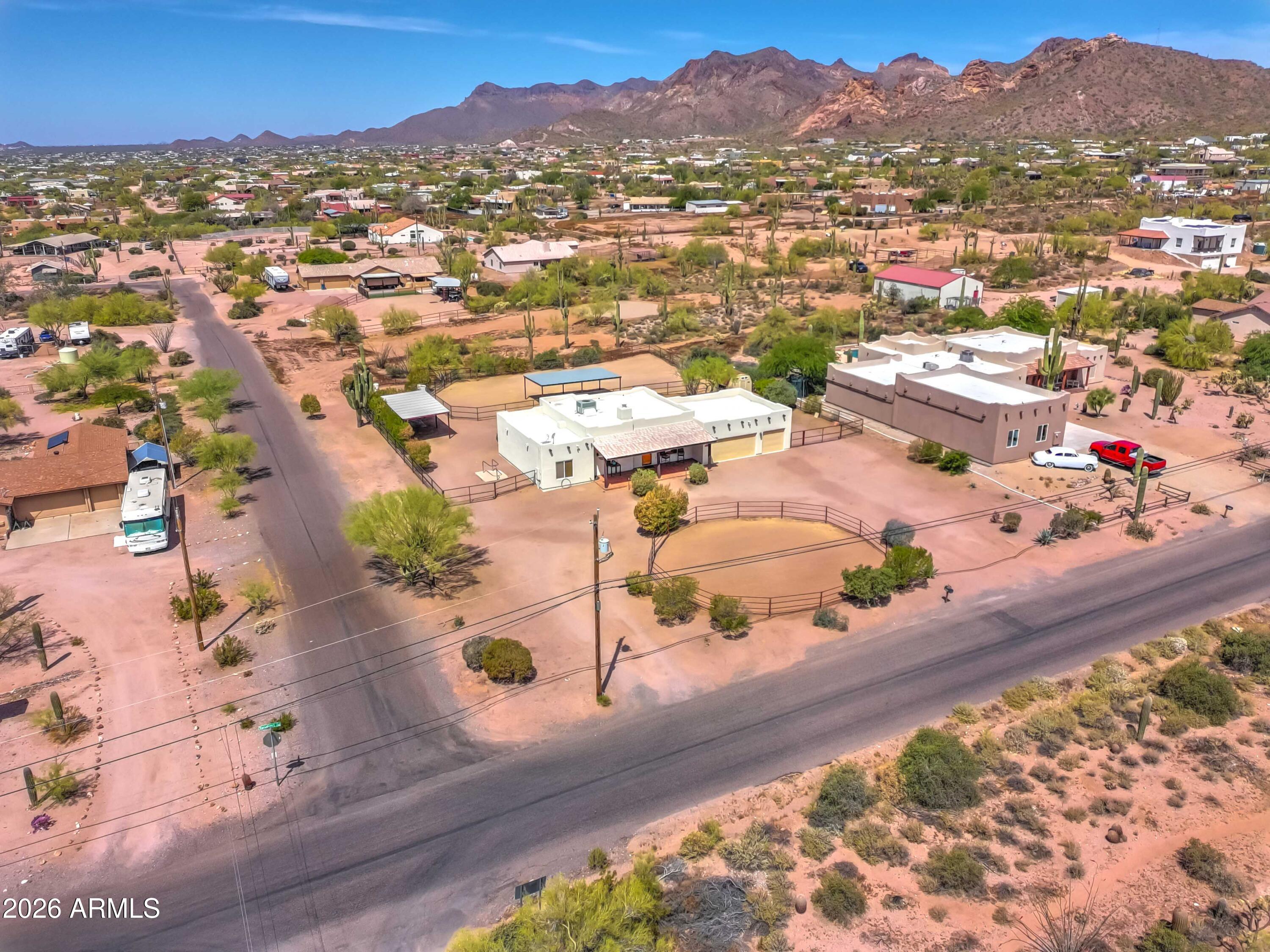 4642 North Tomahawk Road Apache Junction, AZ 85119 - Photo 36 of 41 an aerial view of residential houses and outdoor space