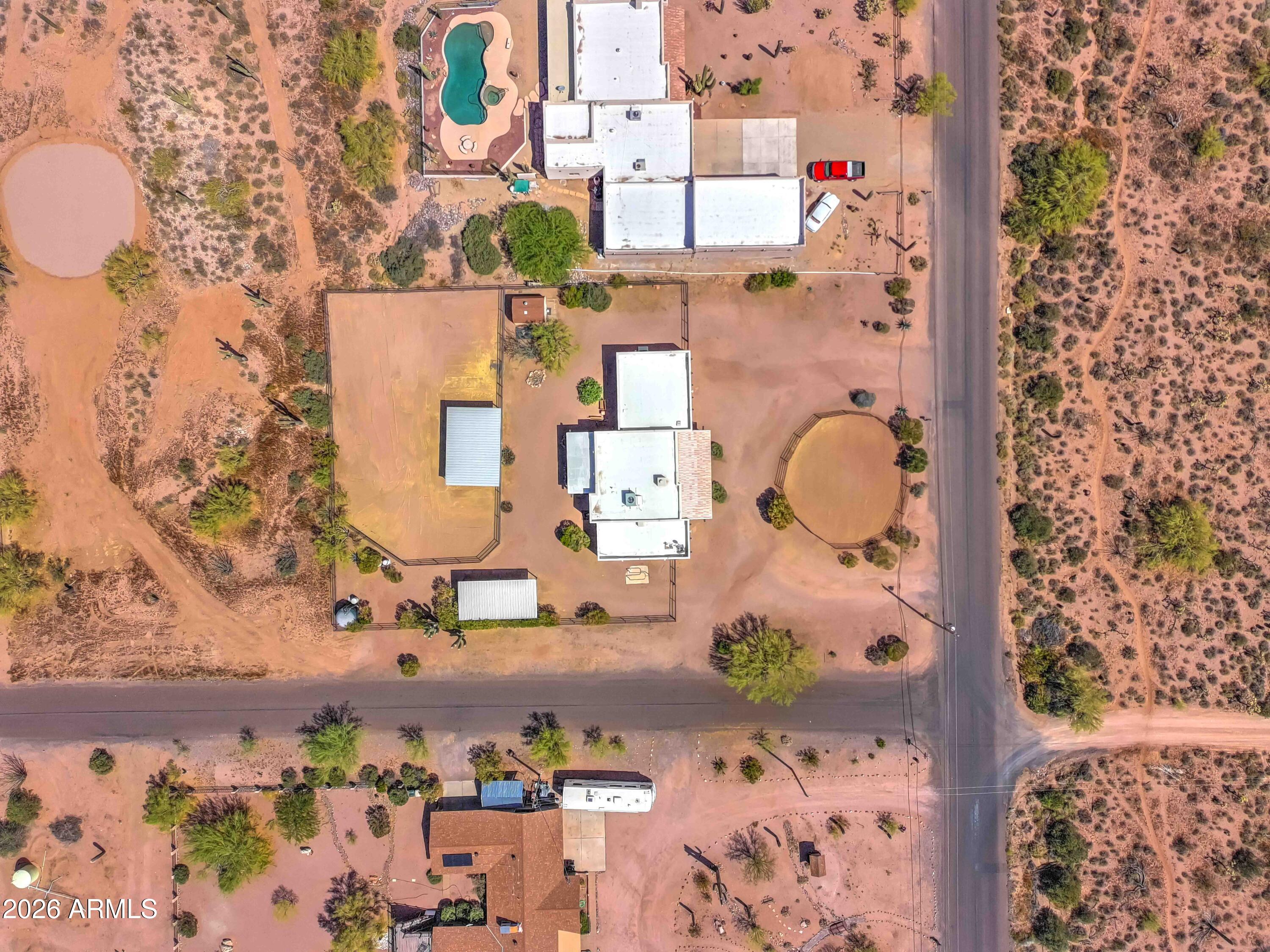 4642 North Tomahawk Road Apache Junction, AZ 85119 - Photo 39 of 41 an aerial view of residential houses with outdoor space
