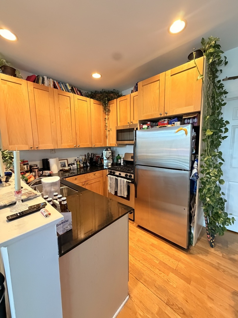 842 North Racine Avenue, Unit 202 Chicago, IL 60642 - Photo 8 of 25 a view of a kitchen with a sink and cabinets