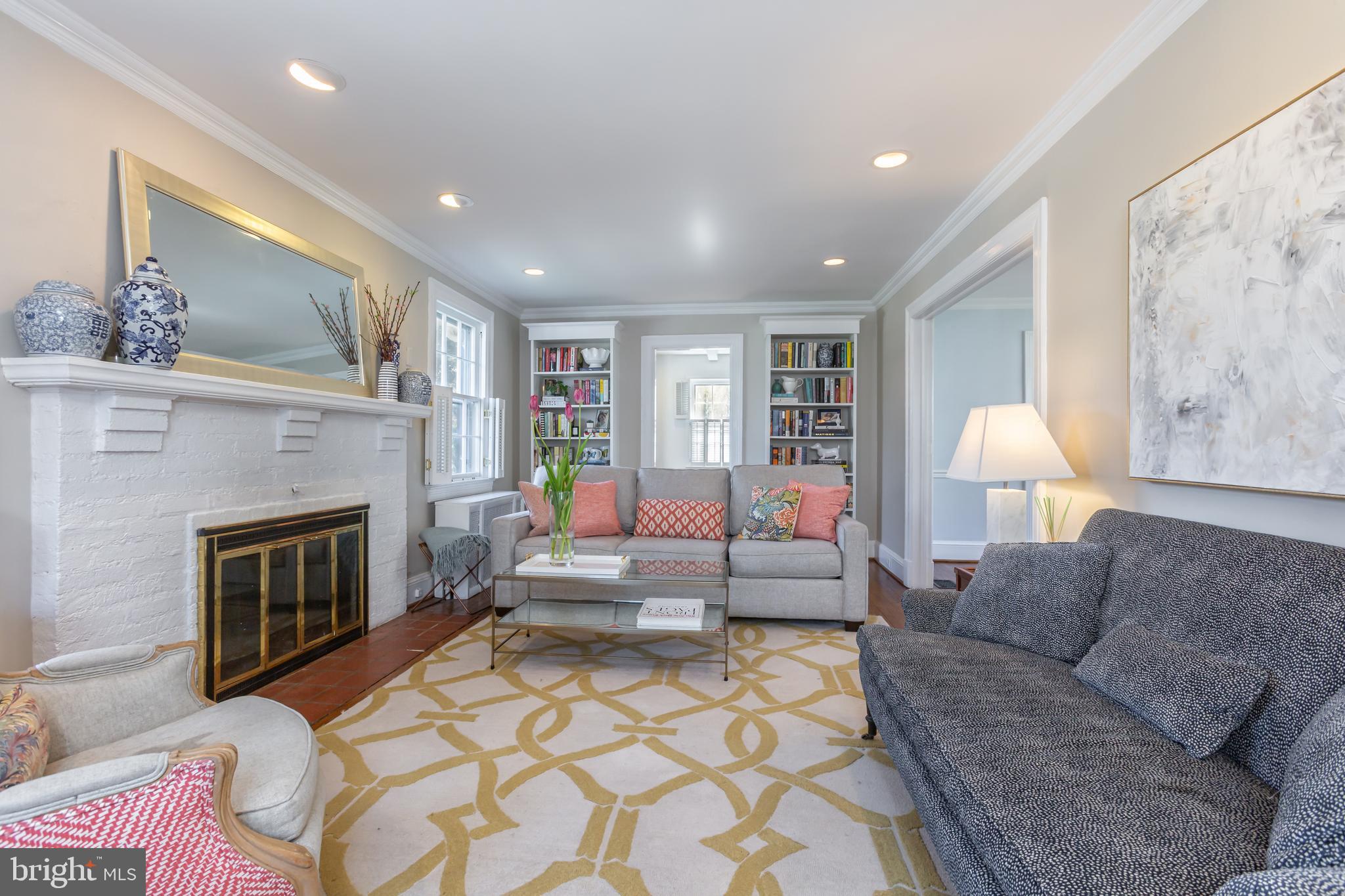 3618 Spring Street Chevy Chase, MD 20815 - Photo 6 of 39 Wood burning fireplace in the living room