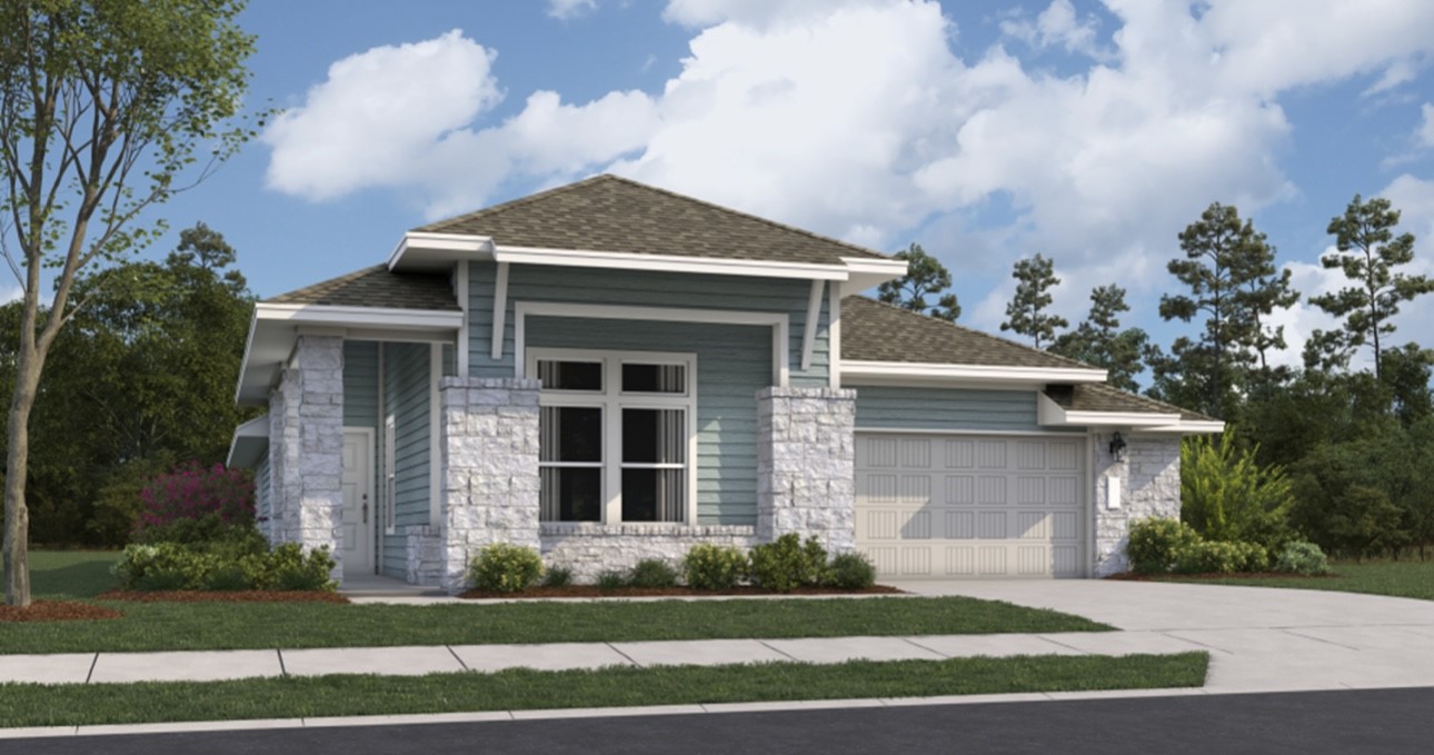 373 Jeffers Kyle, TX 78640 - Photo 1 of 1 a front view of a house with a garden