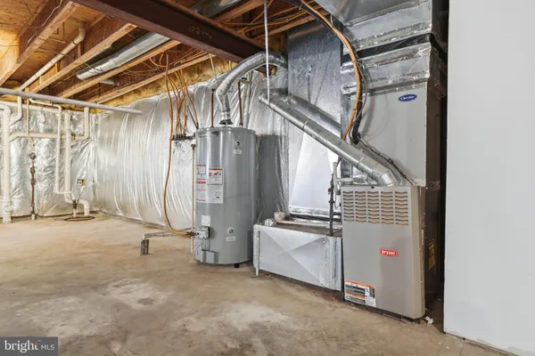 a view of a storage room with stairs