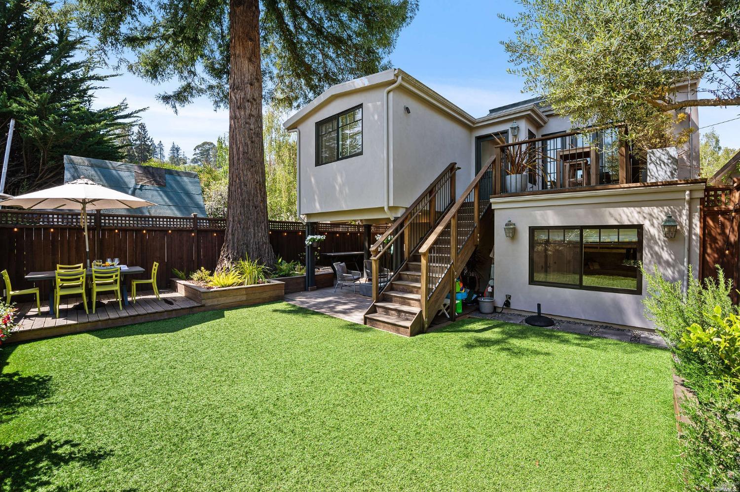 16 Hill Street Mill Valley, CA 94941 - Photo 42 of 55 a view of a house with a yard and sitting area