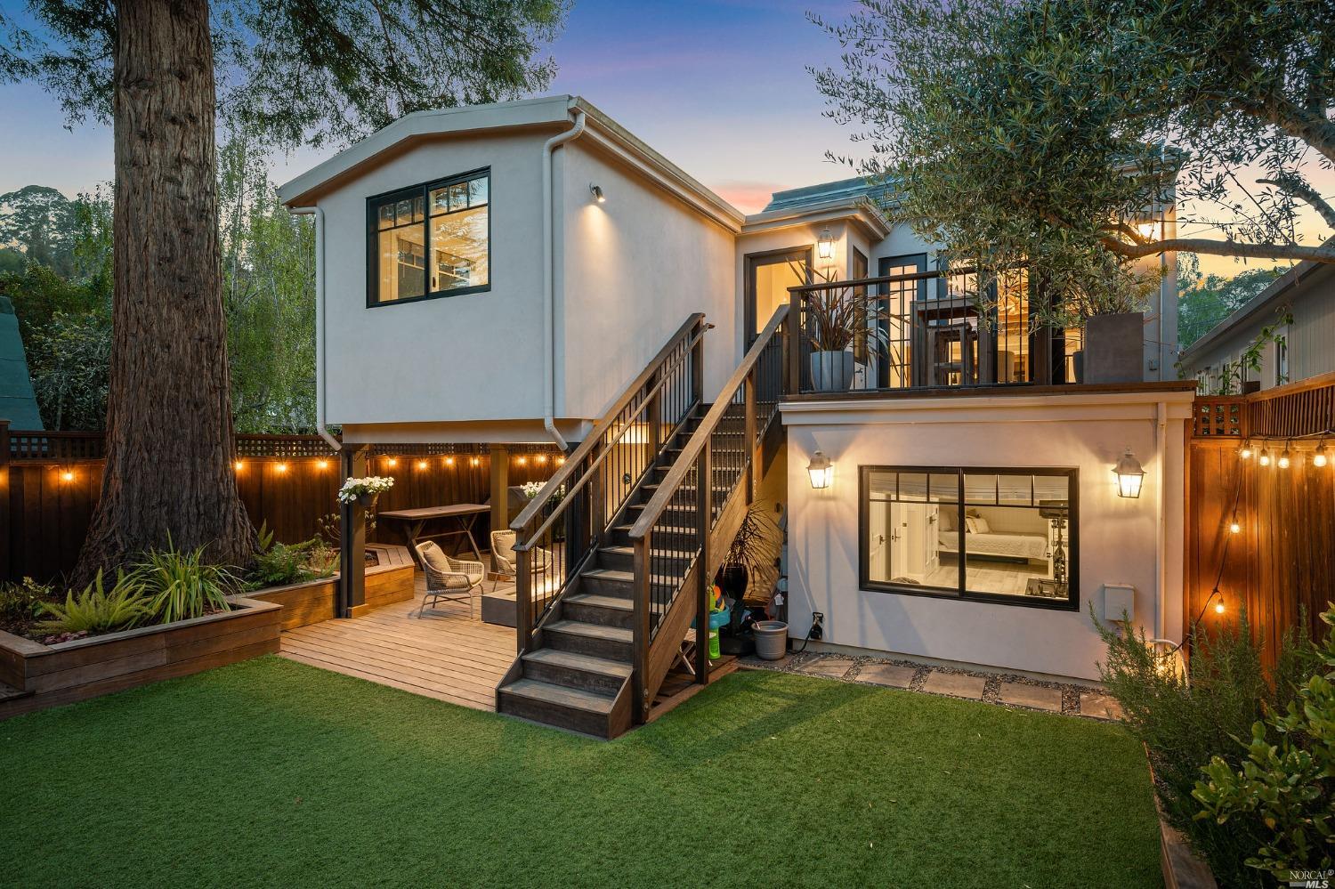 16 Hill Street Mill Valley, CA 94941 - Photo 52 of 55 a view of an house with backyard and a patio