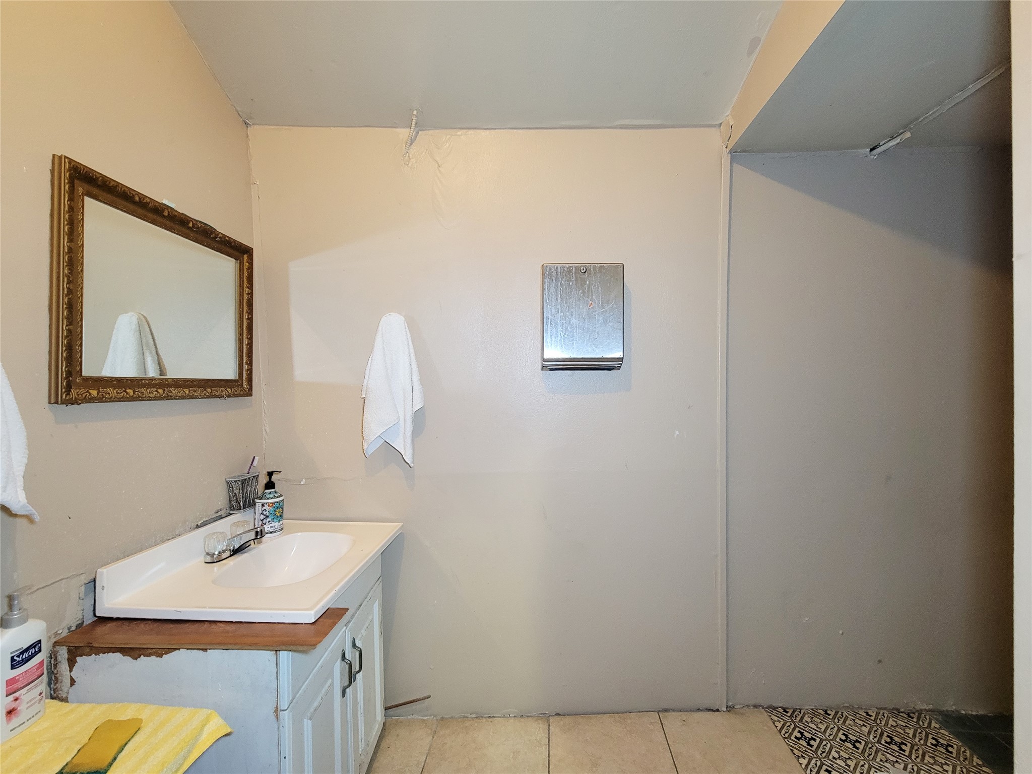 418 Bishop Street Houston, TX 77009 - Photo 8 of 32 a bathroom with a sink vanity and a mirror