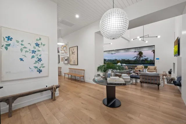 a living room with furniture