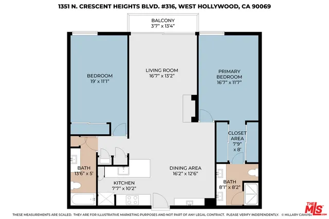 $974,999 | 1351 North Crescent Heights Boulevard, Unit 316, West Hollywood, CA 90046