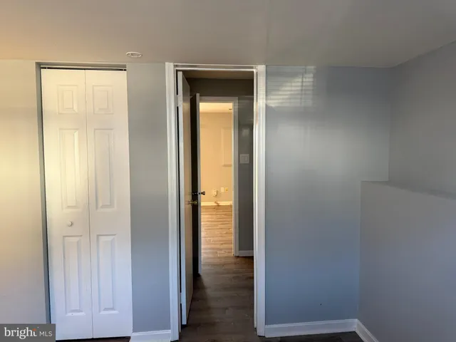 an empty room with closet