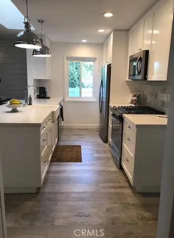 a view of a garden with lawn chairs