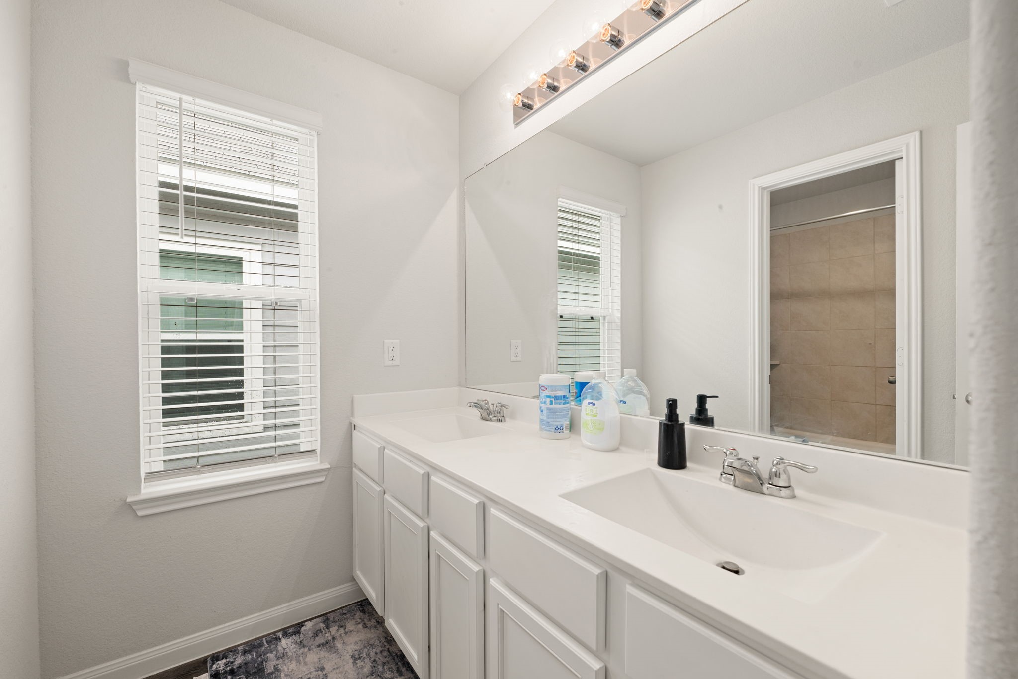 22210 Imperious Parkway Houston, TX 77073 - Photo 15 of 23 a bathroom with a sink a vanity and a window