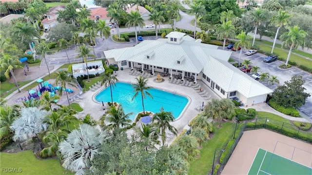 an aerial view of a house