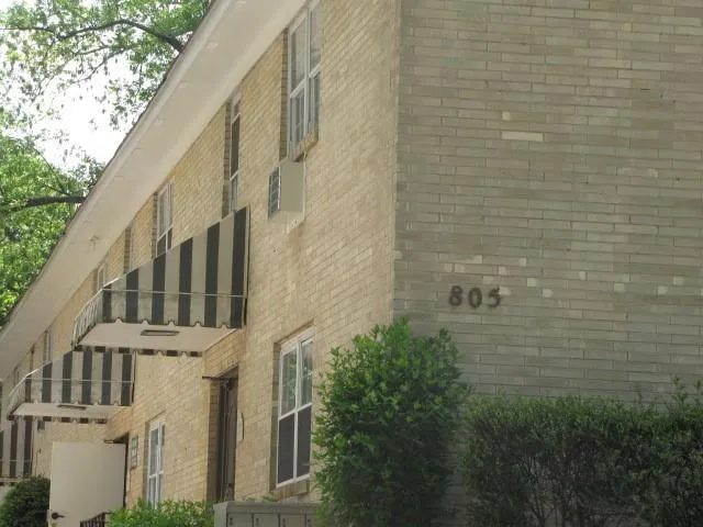 a view of a brick wall