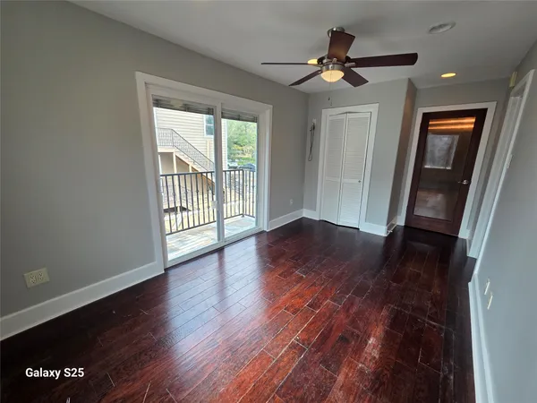 a view of balcony with furniture