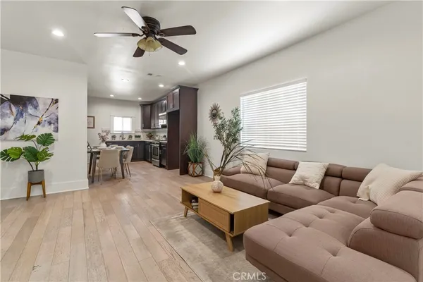 a living room with furniture