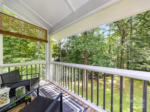 a view of a two chair in the balcony