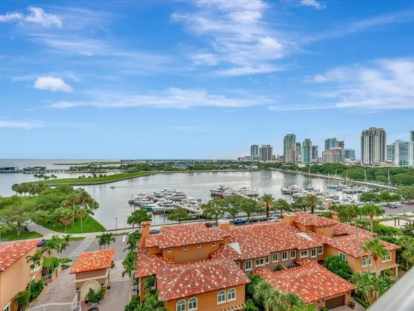 a view of a city with lake