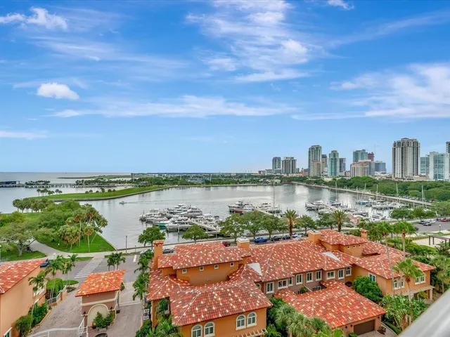 a view of a city with lake