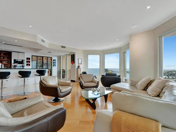 a living room with furniture and a couch