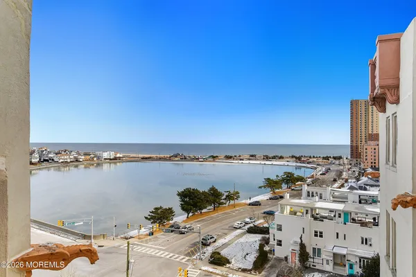 a view of city and ocean view