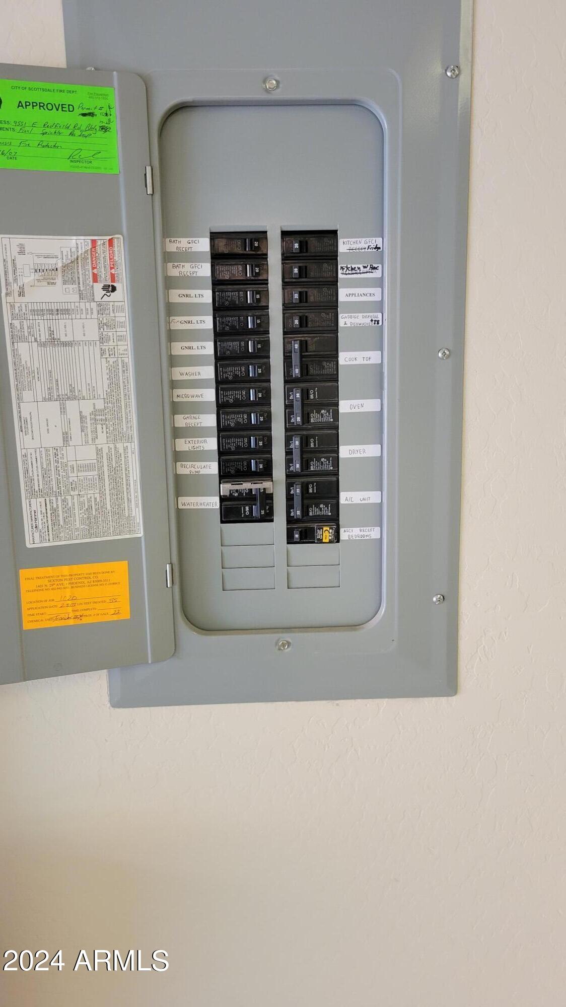 9551 East Redfield Road, Unit 1020 Scottsdale, AZ 85260 - Photo 38 of 38 Labeled Electrical Box