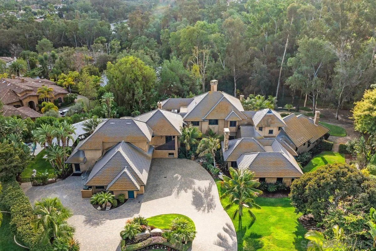 6281 Avenida Loma De Oro Rancho Santa Fe, CA 92067 - Photo 36 of 40 an aerial view of a house with garden space and street view