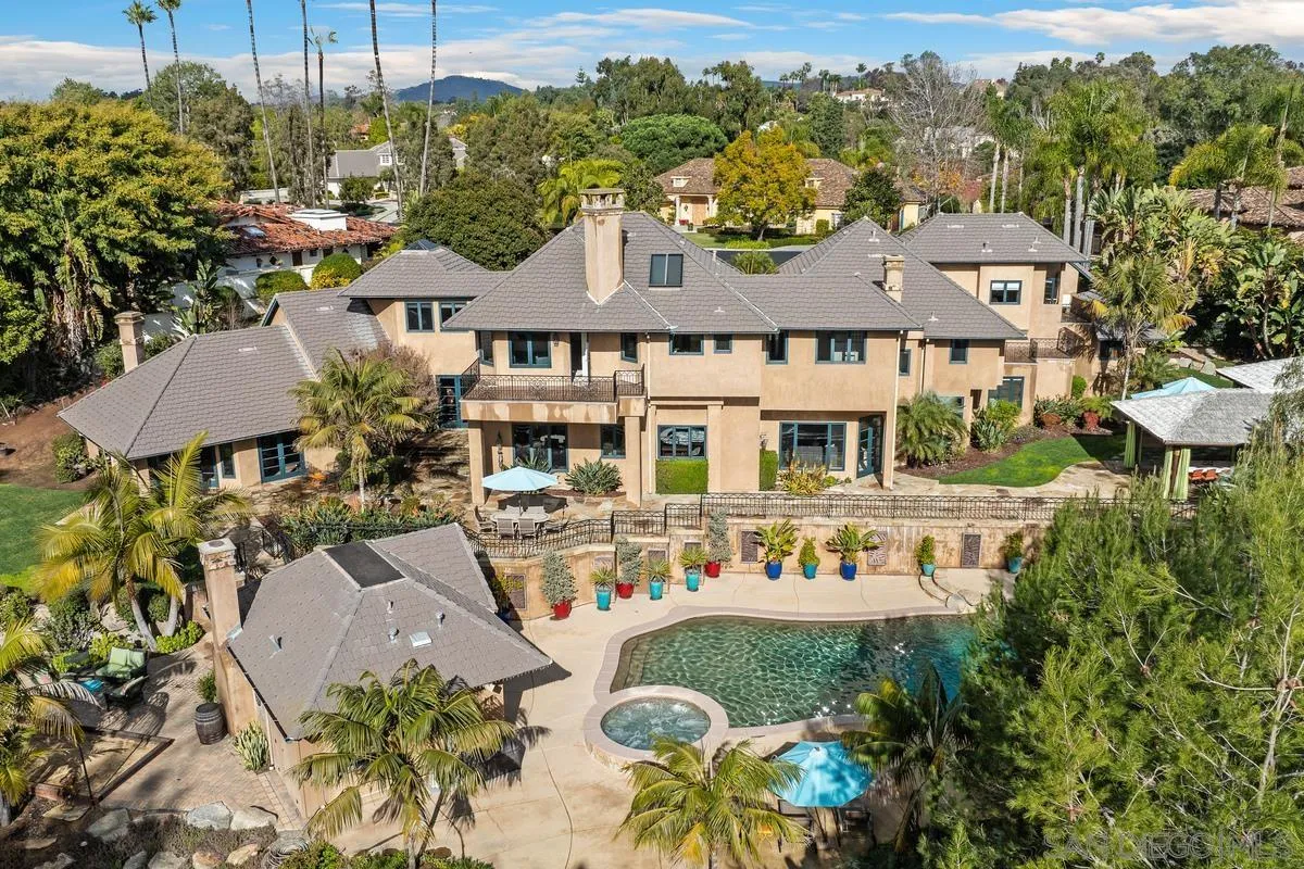 6281 Avenida Loma De Oro Rancho Santa Fe, CA 92067 - Photo 39 of 40 an aerial view of a house with table and chairs