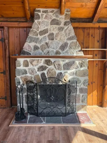 a view of wooden door