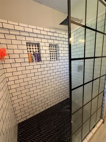 a bathroom with a shower