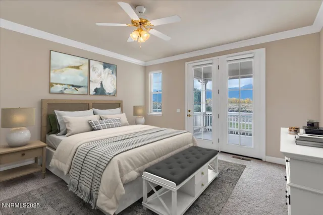 an aerial view of residential building and ocean