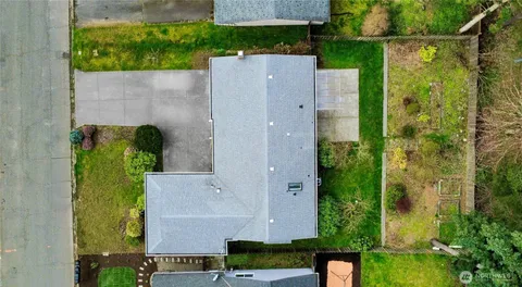 an aerial view of a house having outdoor space