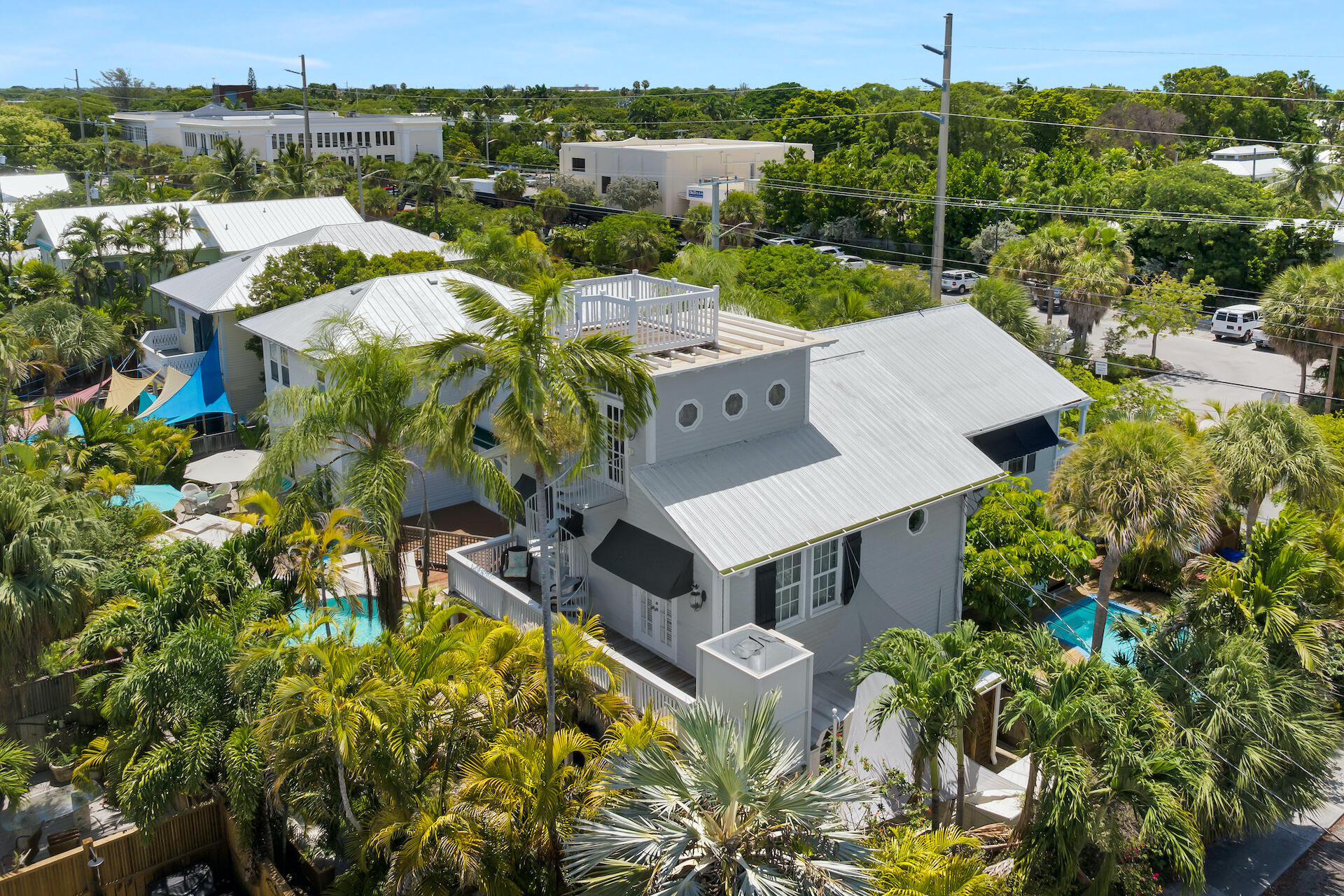 an aerial view of residential house with outdoor space