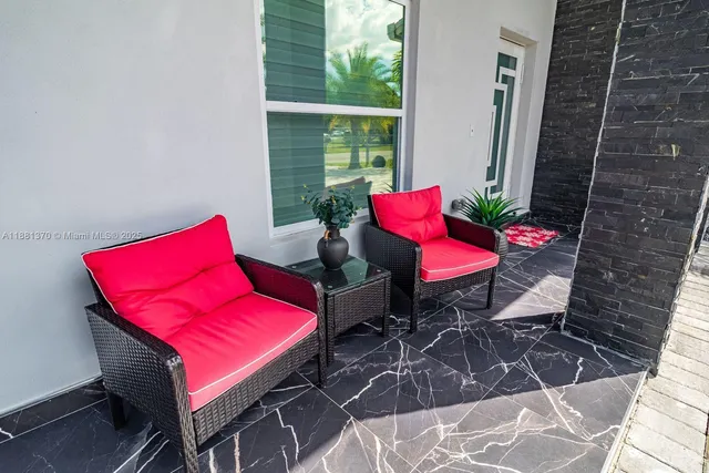 a view of a outdoor space with seating area