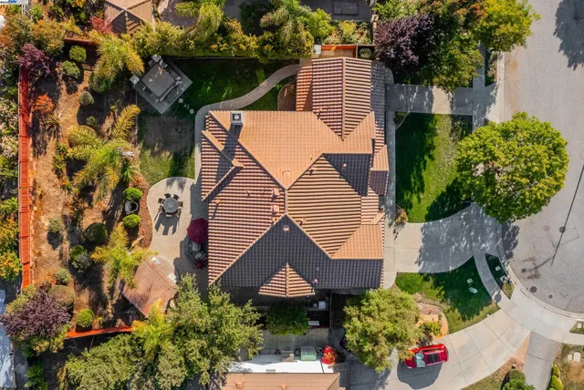 an aerial view of a house