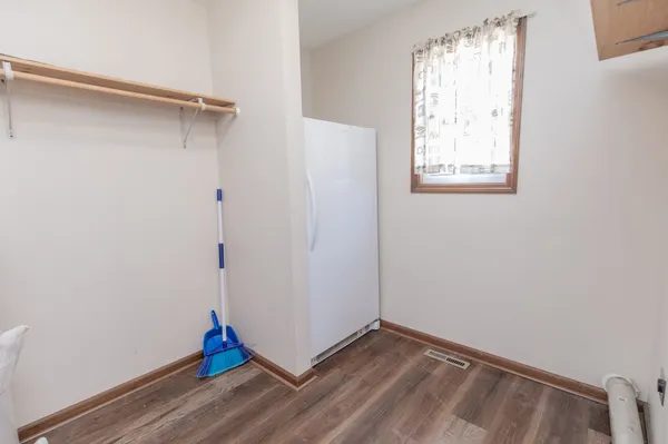 a view of a big yard next to a large tree