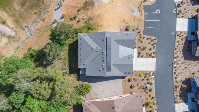 an aerial view of a house